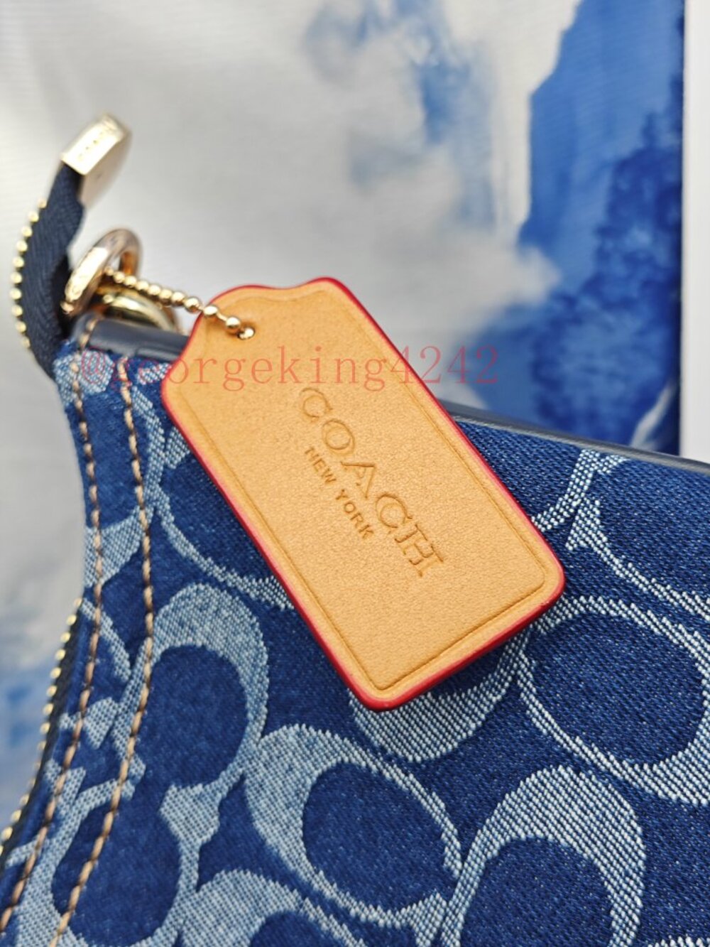 Coach Teri Shoulder Bag In Signature Denim - Picture 7 of 12